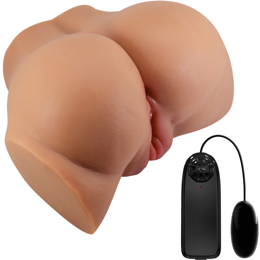 CRAZY BULL - EMILIA ASS VIBRATOR MIT REALISTISCHER VAGINA UND ANUS-FLEISCH-FERNBEDIENUNG