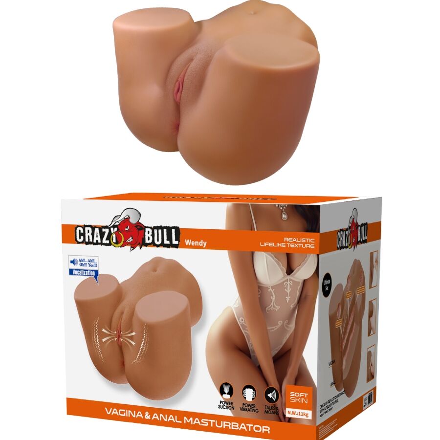 CRAZY BULL - WENDY VIBRATEUR ET SUCEUR DE FESSE FÉMININ RÉALISTE AVEC SON 11 KG