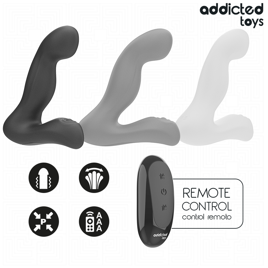 ADDICTED TOYS – MASSEUR DE PROSTATE OSCILLANT AVEC TÉLÉCOMMANDE ET MODE PULSATION