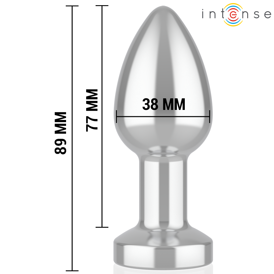 INTENSE - PLUG ANAL VIBRANT EN MÉTAL AVEC LED ET TÉLÉCOMMANDE - TAILLE M