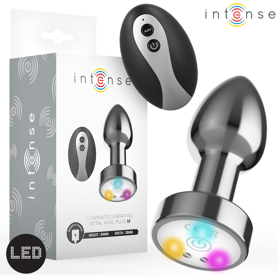 INTENSE - PLUG ANAL VIBRANT EN MÉTAL AVEC LED ET TÉLÉCOMMANDE - TAILLE M
