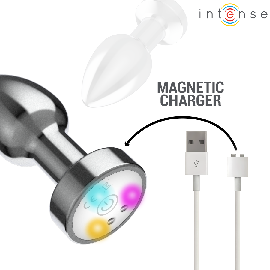 INTENSE - PLUG ANAL VIBRANT EN MÉTAL AVEC LED ET TÉLÉCOMMANDE - TAILLE M