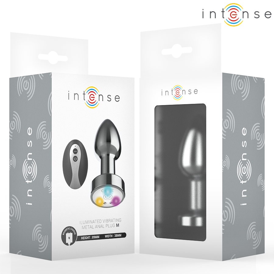 INTENSE - PLUG ANAL VIBRANT EN MÉTAL AVEC LED ET TÉLÉCOMMANDE - TAILLE M