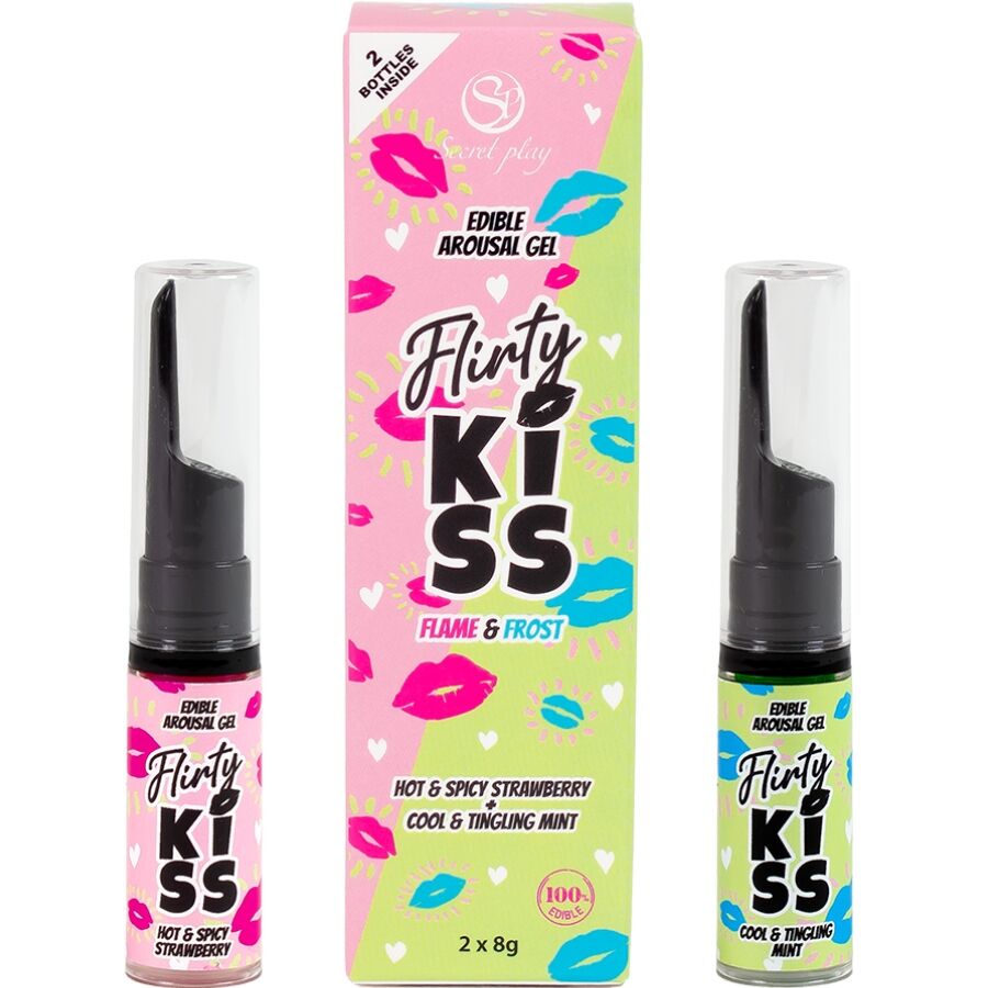 SECRETPLAY - GELS BAISER FLIRTEUR EFFET SEXE ORAL FRAISE & MENTHE 2 x 8 GR