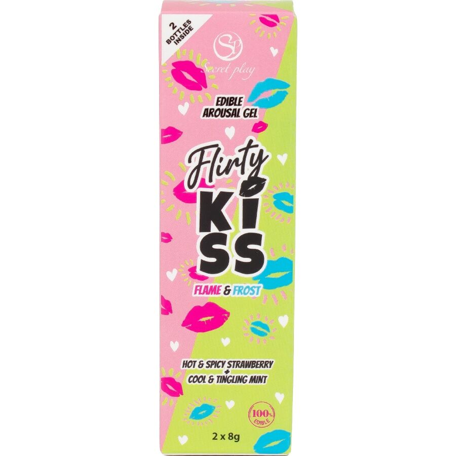 SECRETPLAY - GELS BAISER FLIRTEUR EFFET SEXE ORAL FRAISE & MENTHE 2 x 8 GR