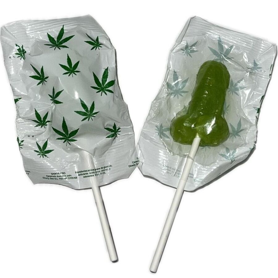 DIABLO GOLOSO - 1 SUCETTE PÉNIS SAVEUR CANNABIS