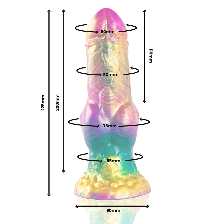 EPIC - IRIS GODEMICHET AVEC TESTICULES ARC-EN-CIEL DU PLAISIR