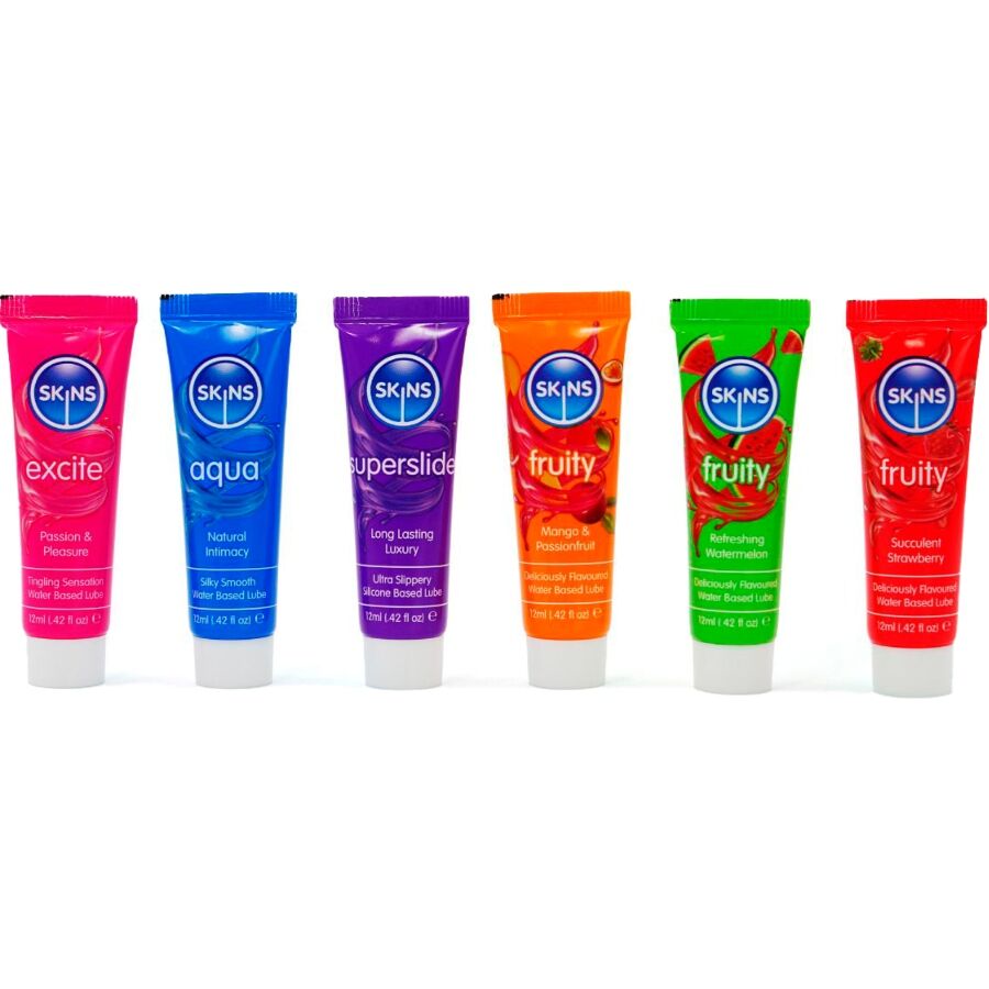 SKINS – LUBRIFIANT VITAL & FRUITY GLUBES KIT 6 x 12 ML