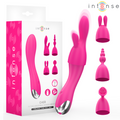 INTENSE - VIBREUR CHER AVEC 20 MOTIFS ET EMBOUTS INTERCHANGEABLES