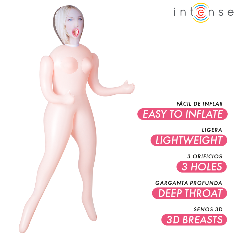 INTENSE DOLLS - POUPEE GONFLABLE INGRID AVEC TROIS ORIFICES