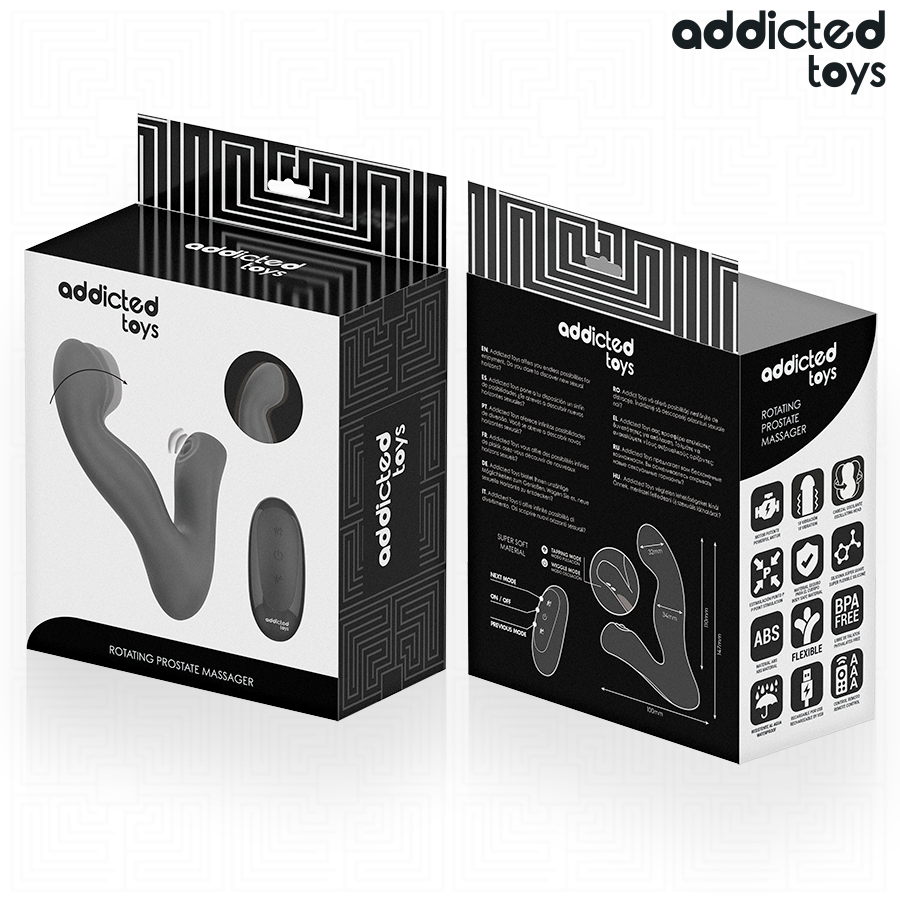ADDICTED TOYS – MASSEUR DE PROSTATE OSCILLANT AVEC TÉLÉCOMMANDE ET MODE PULSATION