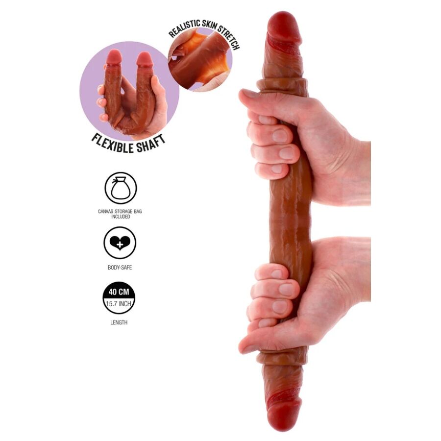 GET REAL - GODEMICHET DOUBLE SILICONE CARAMEL 40 CM