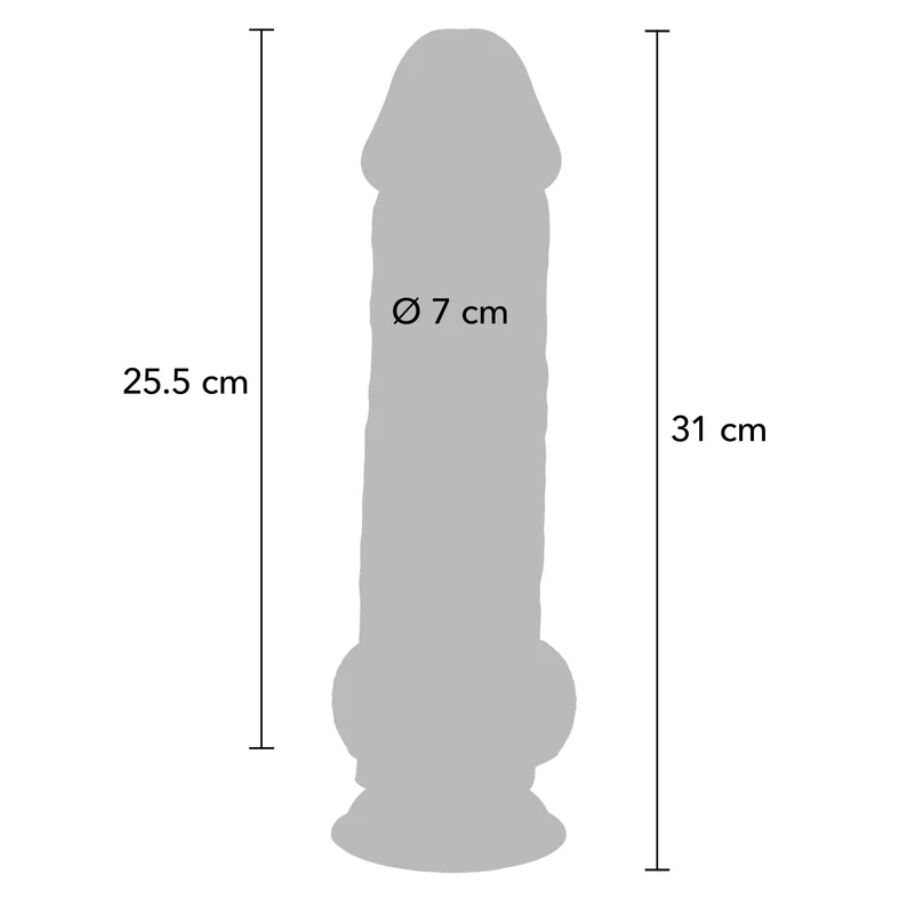 GET REAL - PÉNIS RÉALISTE DE LUXE AVEC TESTICULES EXTRA ÉPAIS 31 CM