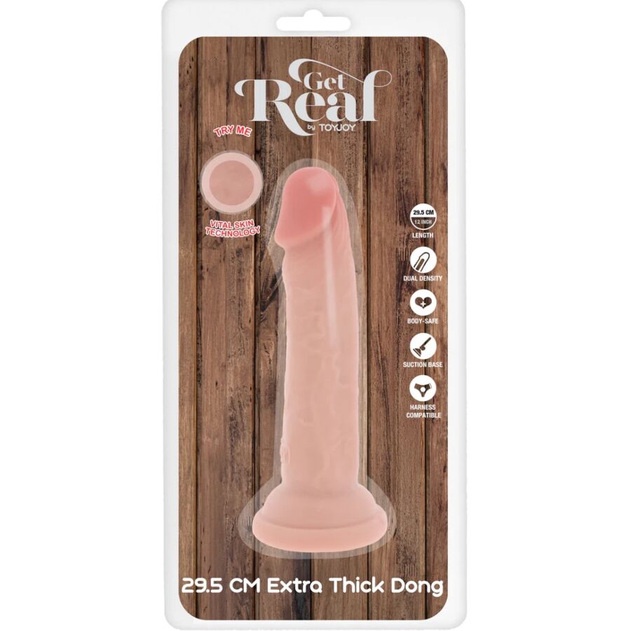 GET REAL - GODE EN TPE DE LUXE ÉPAISSE DOUBLE DENSITÉ 29,5 CM