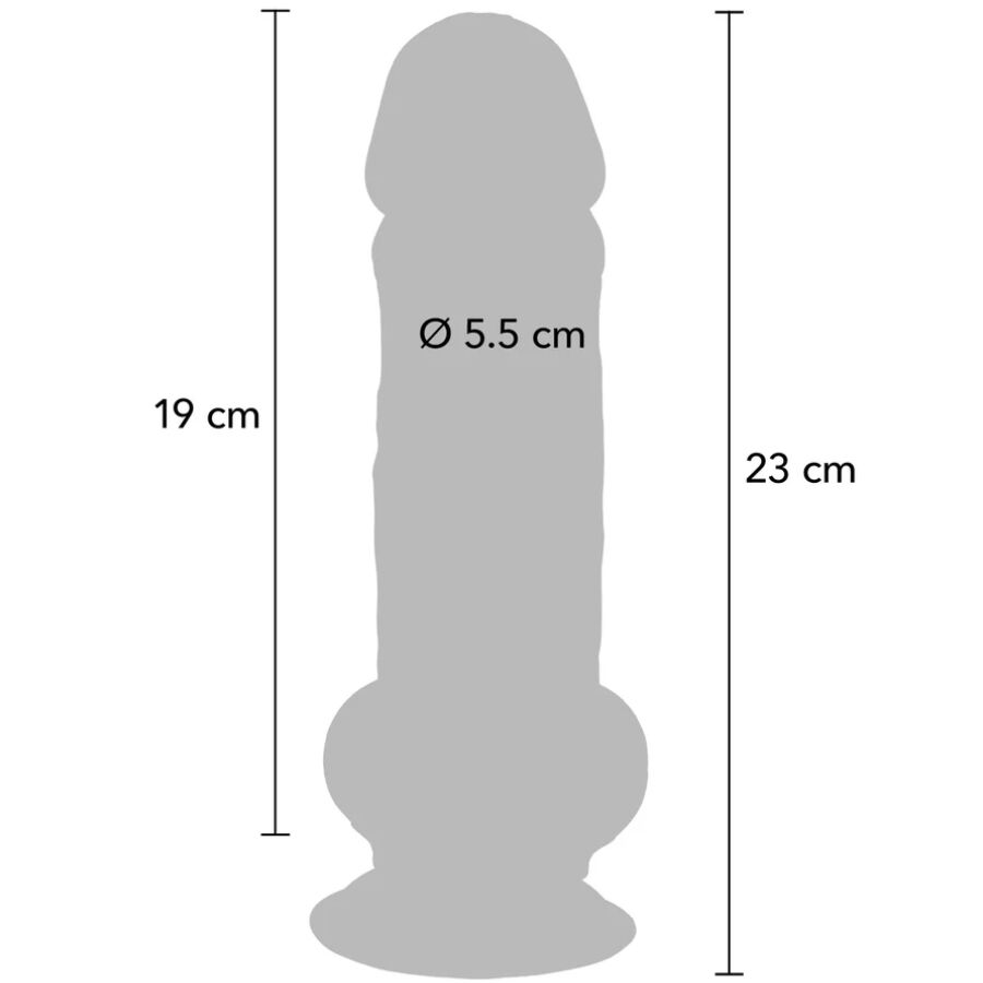 GET REAL - PÉNIS RÉALISTE DE LUXE AVEC TESTICULES TRÈS ÉPAIS 23 CM
