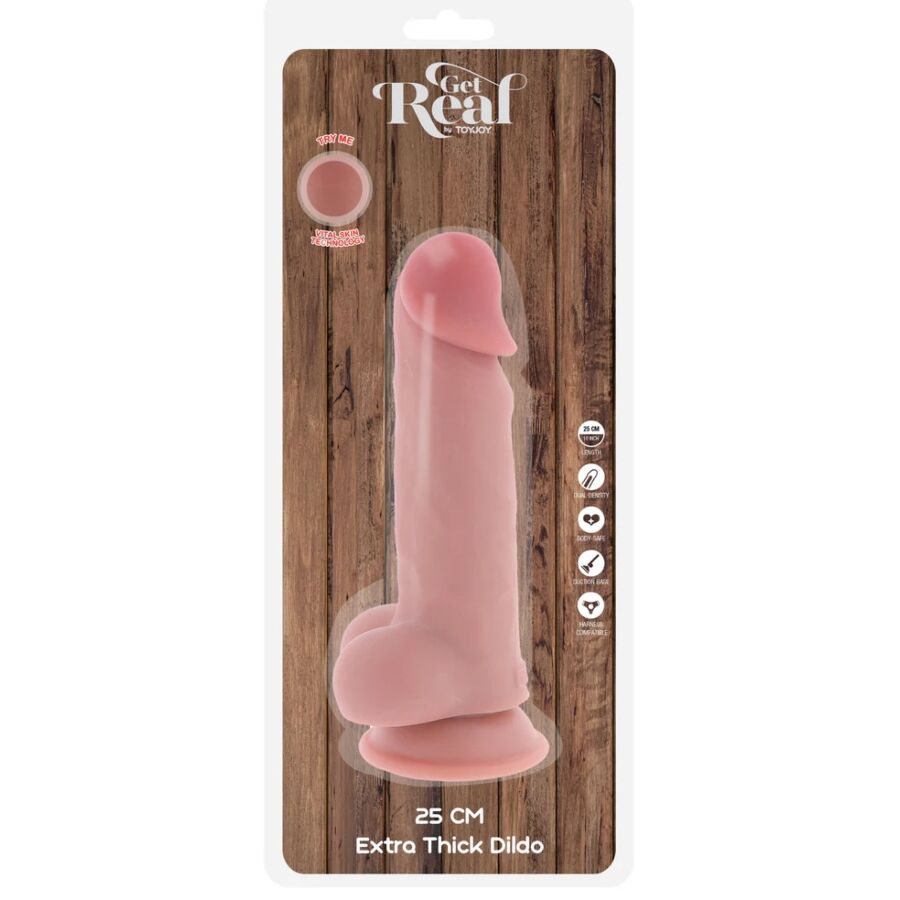 SOIS RÉEL - PÉNIS RÉALISTE DE LUXE AVEC TESTICULES EXTRA ÉPAIS 25 CM