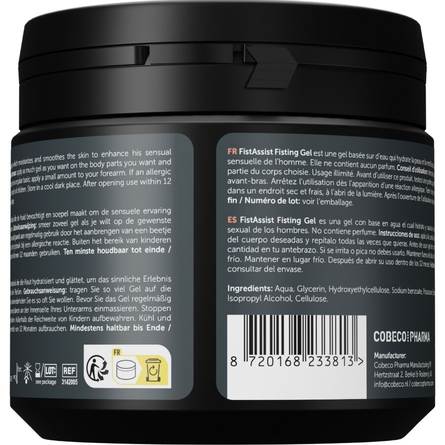 COBECO - GEL DE FISTING FIST ASSIST EXTRA ÉPAIS, À BASE D'EAU, 500 ML