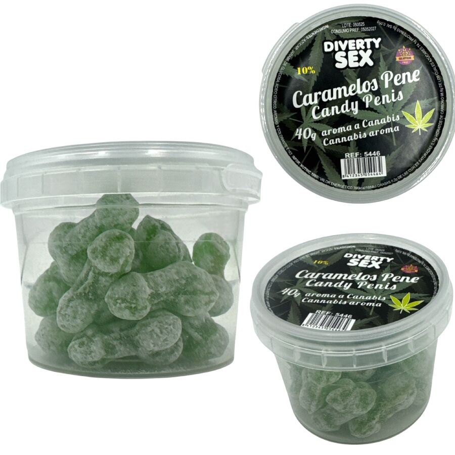 DIABLO GOLOSO - 20 BONBONS EN FORME DE PÉNIS SAVEUR CANNABIS