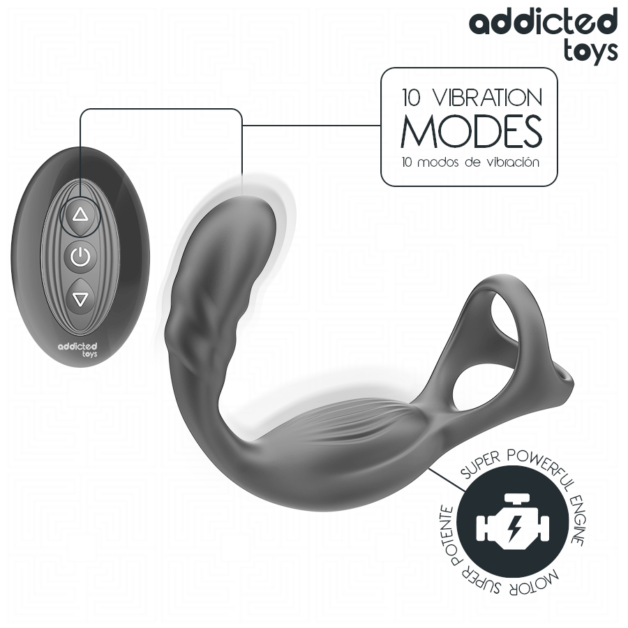 ADDICTED TOYS - ANNEAU PÉNIEN DE PROSTATE DOUBLE TÉLÉCOMMANDÉ