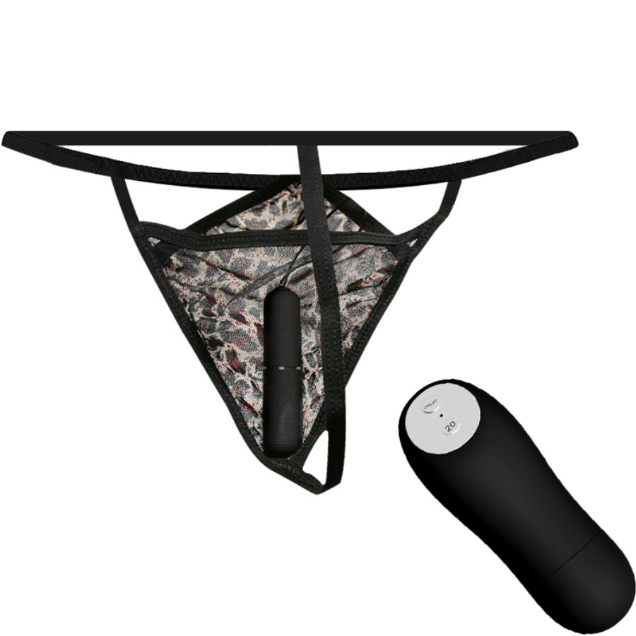 BAILE - String avec œuf vibrant et télécommande, noir
