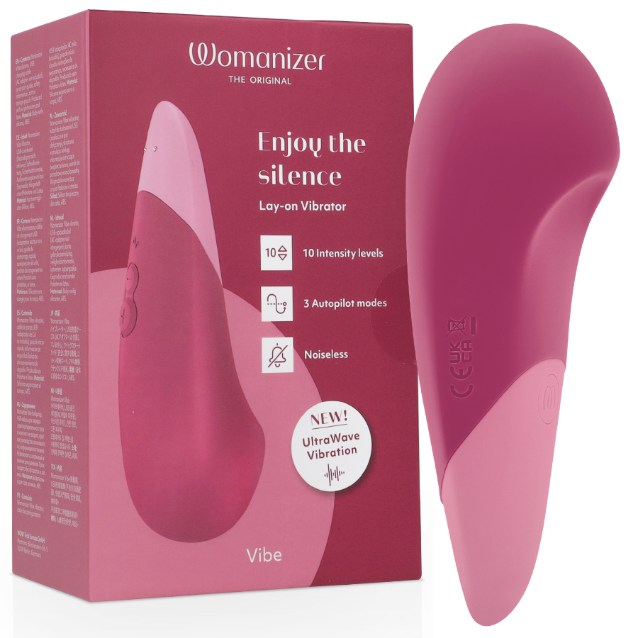 WOMANIZER - VIBE VIBRATEUR SILENCIEUX À POSER ROSE FONCÉ