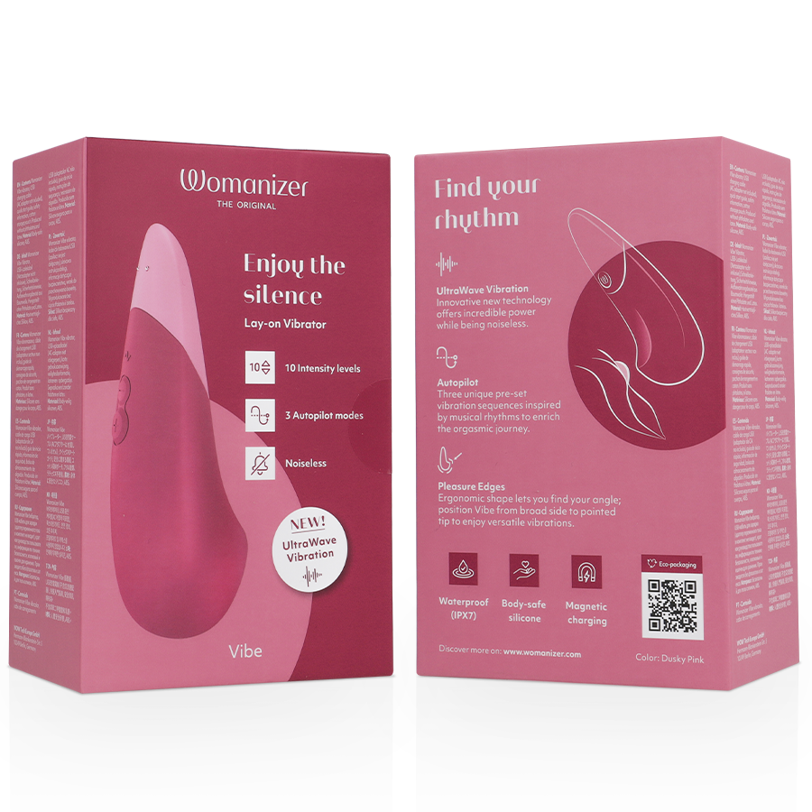 WOMANIZER - VIBE VIBRATEUR SILENCIEUX À POSER ROSE FONCÉ