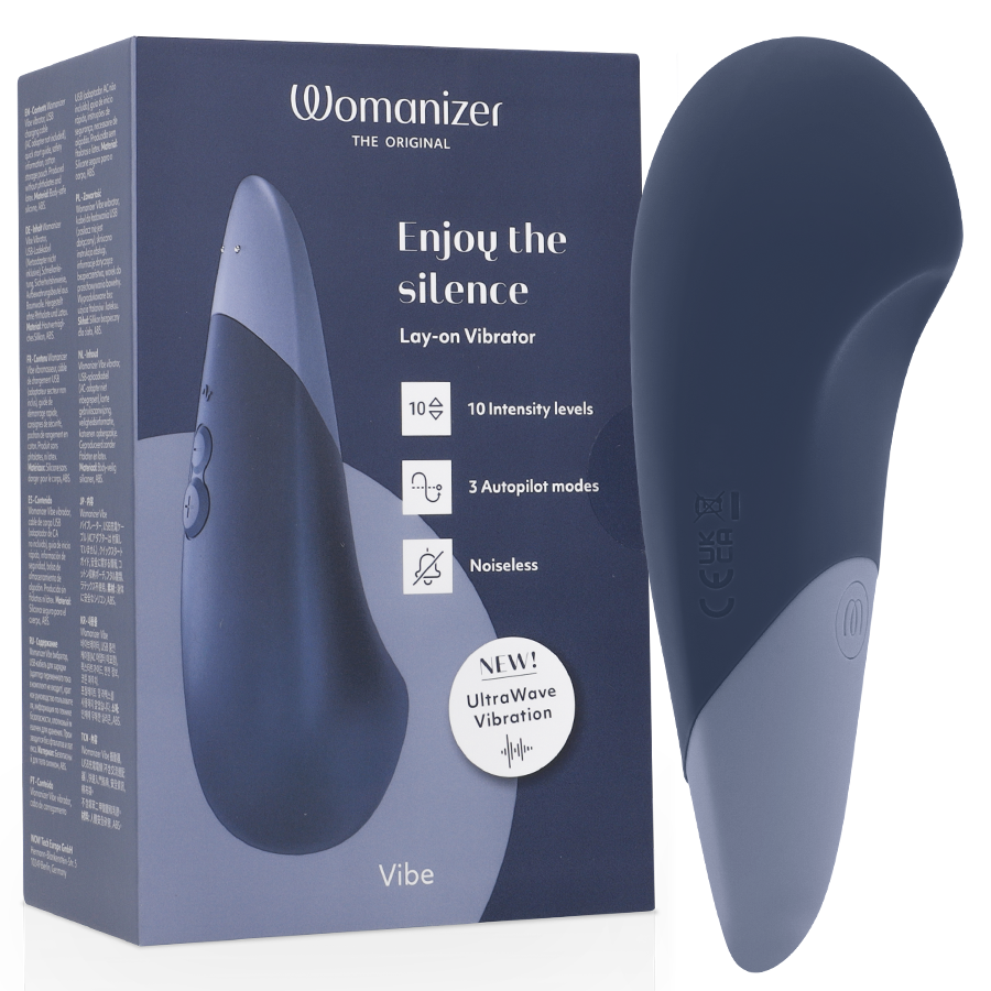 WOMANIZER - VIBE VIBRATEUR SILENCIEUX À POSER BLEU FONCÉ