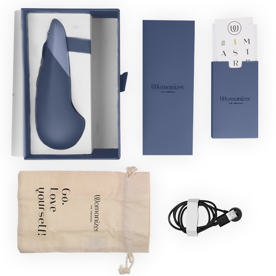 WOMANIZER - VIBE VIBRATEUR SILENCIEUX À POSER BLEU FONCÉ