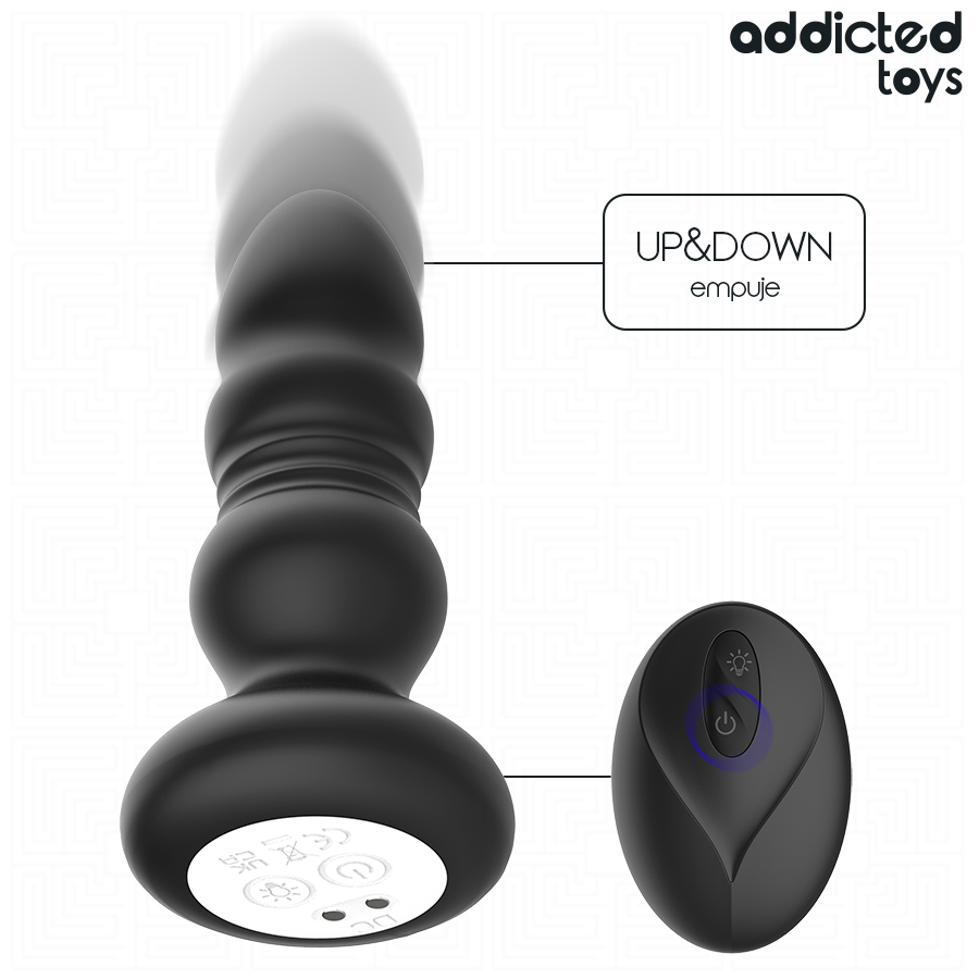 ADDICTED TOYS – PLUG ANAL VIBRANT ROTATIF AVEC LUMIÈRE LED ET TÉLÉCOMMANDE