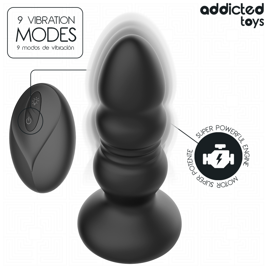 ADDICTED TOYS – PLUG ANAL VIBRANT ROTATIF AVEC LUMIÈRE LED ET TÉLÉCOMMANDE