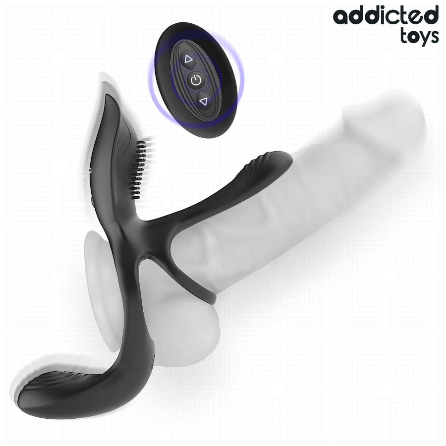 ADDICTED TOYS - ANNEAU PÉNIEN DOUBLE AVEC STIMULATEUR CLITORIDIEN