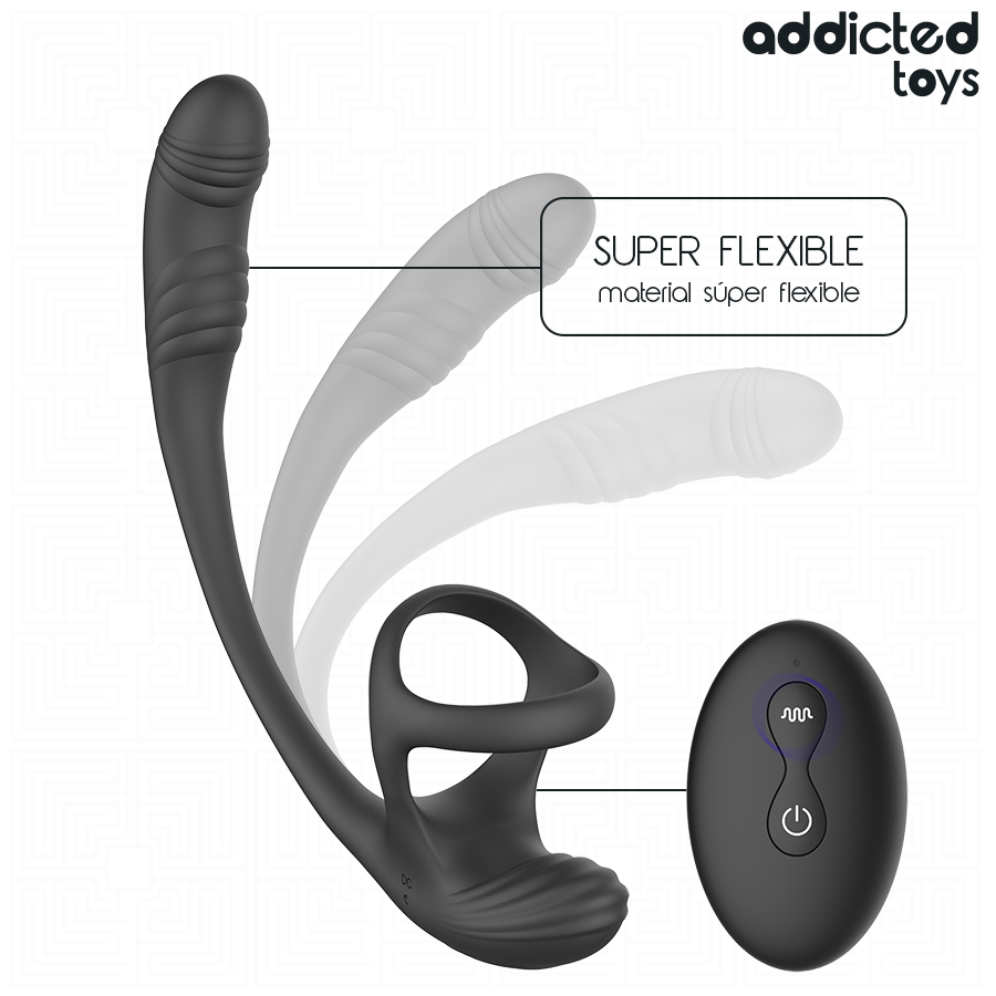 ADDICTED TOYS – PLUG ANAL VIBRANT, ONDULÉ À 360° ET STIMULATEUR TESTICULAIRE