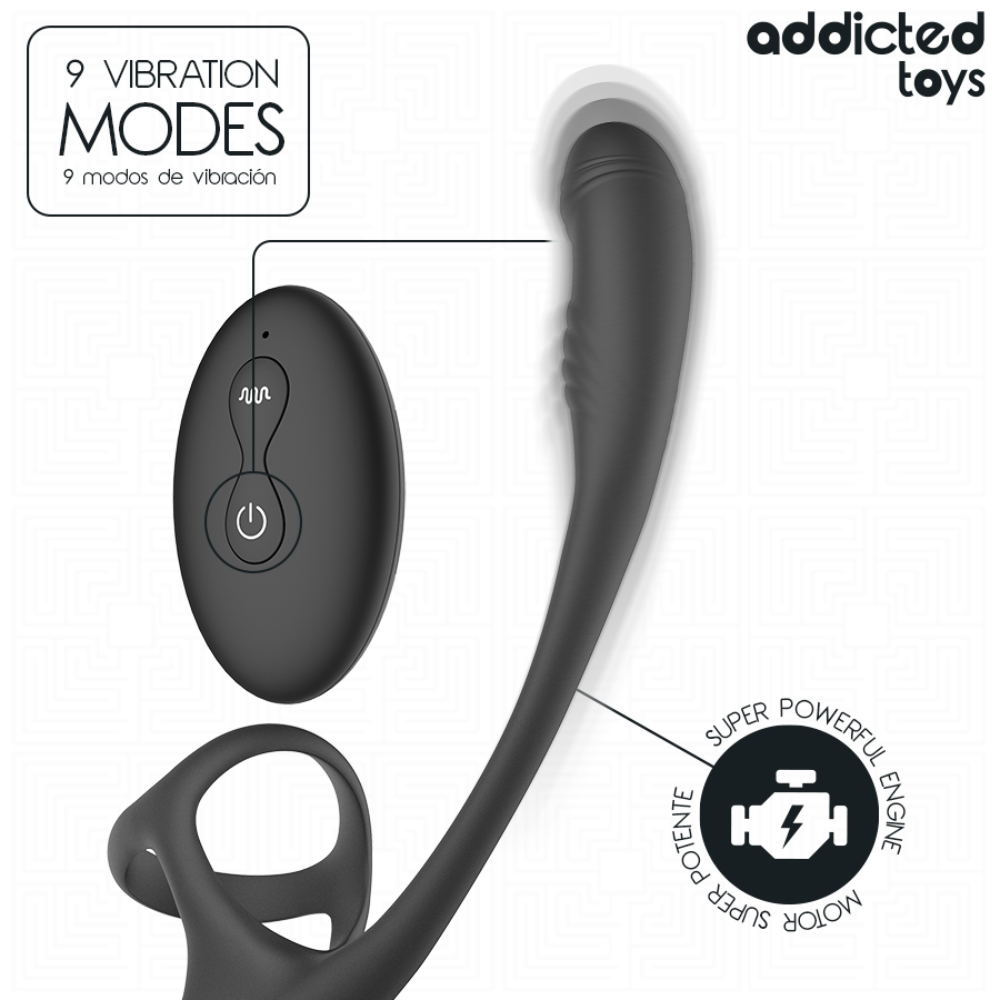 ADDICTED TOYS – PLUG ANAL VIBRANT, ONDULÉ À 360° ET STIMULATEUR TESTICULAIRE