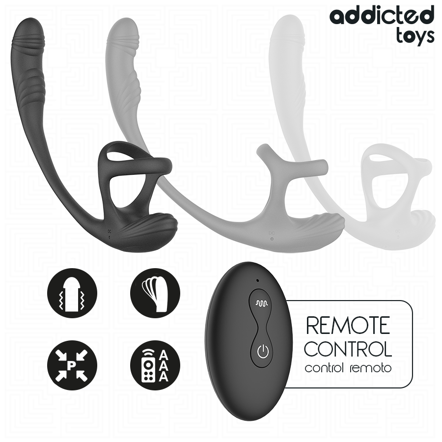 ADDICTED TOYS – PLUG ANAL VIBRANT, ONDULÉ À 360° ET STIMULATEUR TESTICULAIRE