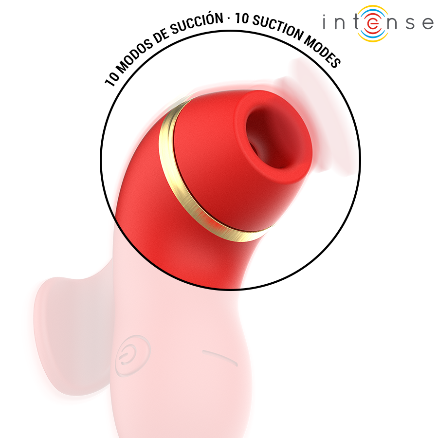INTENSE - STIMULATEUR CLITORIDIEN AVEC 4 EMBOUTS, FONCTIONS SUCCION, ESCALADE, CHATOUILLEMENT ET LÉCHAGE
