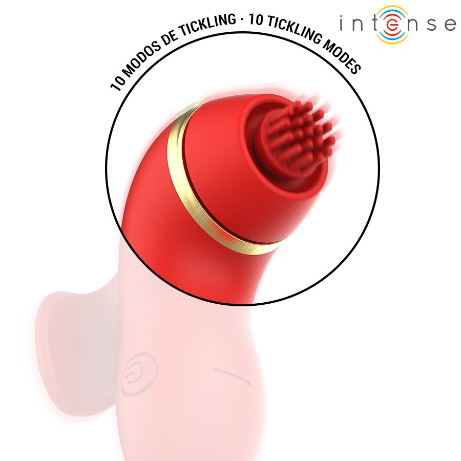 INTENSE - STIMULATEUR CLITORIDIEN AVEC 4 EMBOUTS, FONCTIONS SUCCION, ESCALADE, CHATOUILLEMENT ET LÉCHAGE