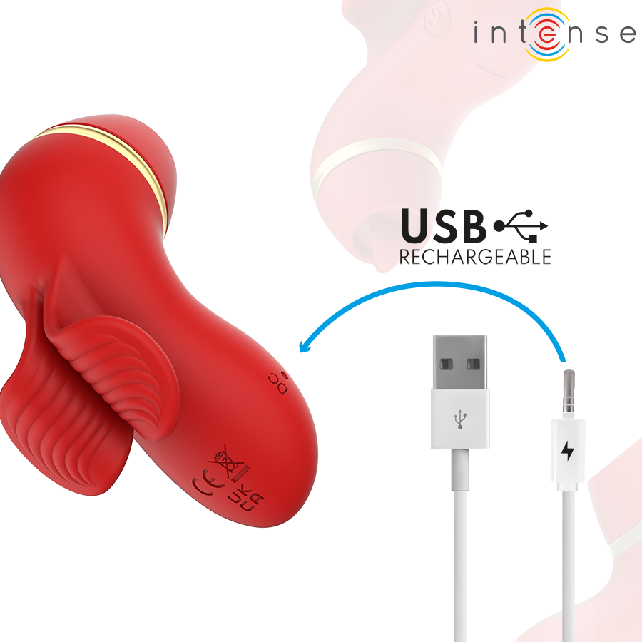 INTENSE - STIMULATEUR CLITORIDIEN AVEC 4 EMBOUTS, FONCTIONS SUCCION, ESCALADE, CHATOUILLEMENT ET LÉCHAGE