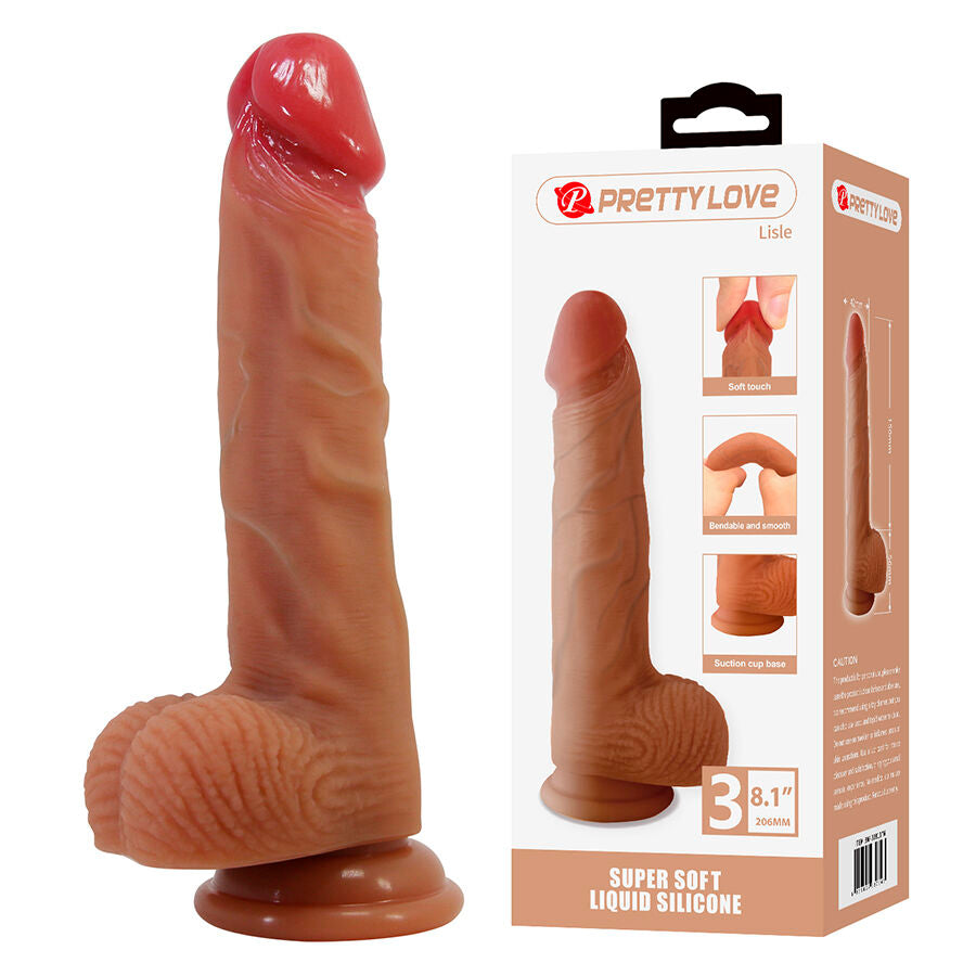 PRETTY LOVE - LISLE DILDO RÉALISTE AVEC VENTOUSE 20,6 CM -Ø- 4,2 CM