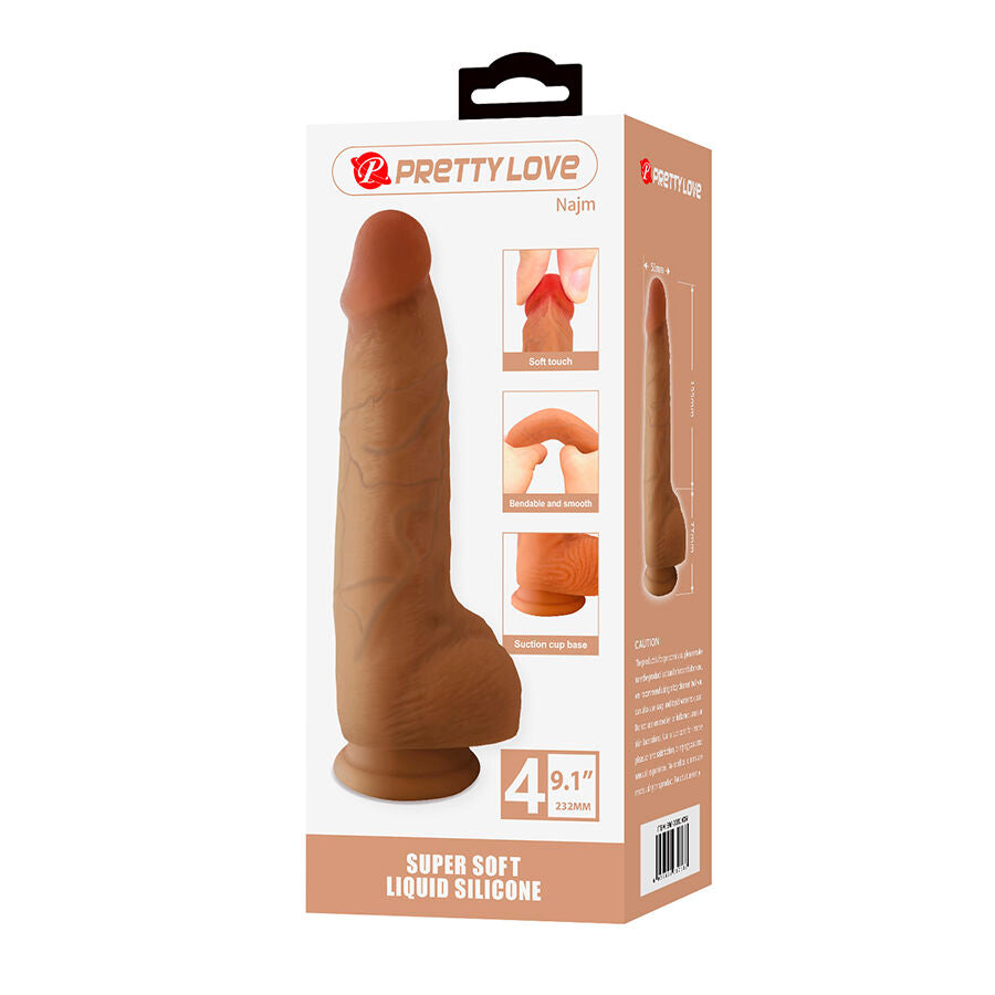 PRETTY LOVE - DILDO HYPER RÉALISTE AVEC VENTOUSE 23,2 CM -Ø- 5,5 CM