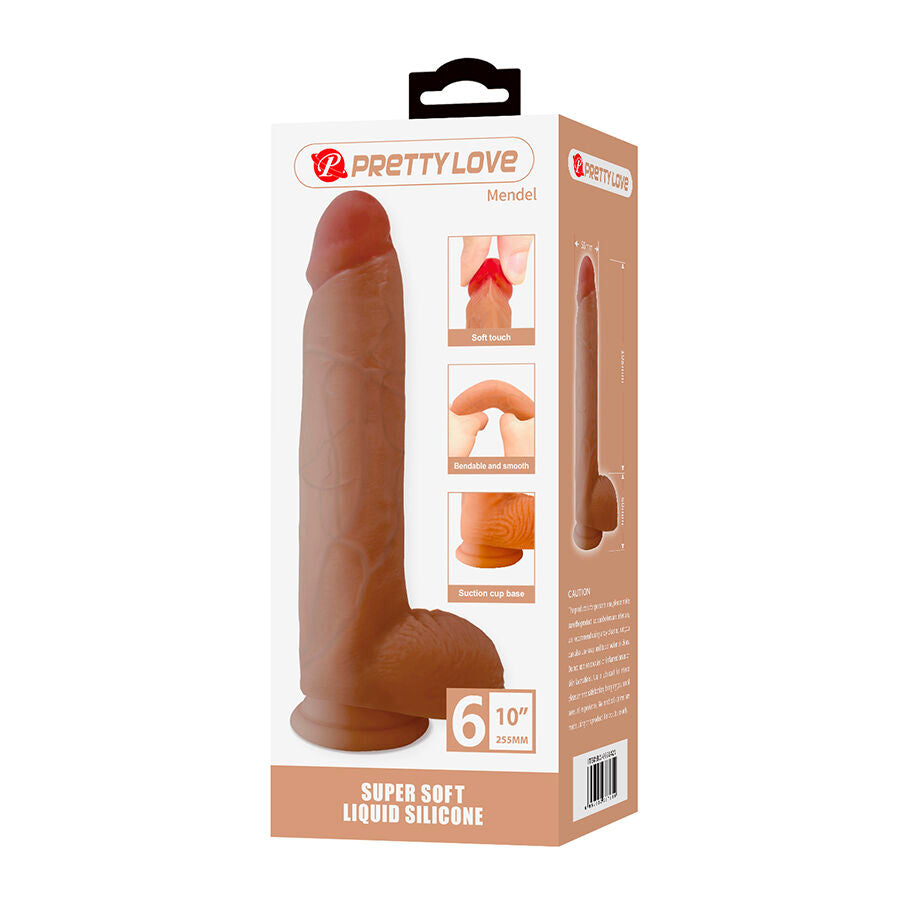 PRETTY LOVE - MENDEL RÉALISTE AVEC VENTOUSE 25,5 CM -Ø- 5,6 CM
