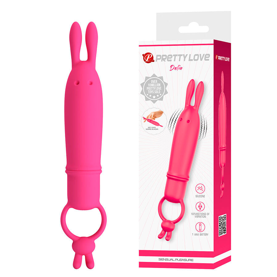 PRETTY LOVE - DELIA VIBRATEUR LAPIN AVEC ANNEAU DE RÉSISTANCE