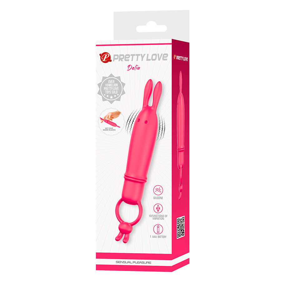 PRETTY LOVE - DELIA VIBRATEUR LAPIN AVEC ANNEAU DE RÉSISTANCE
