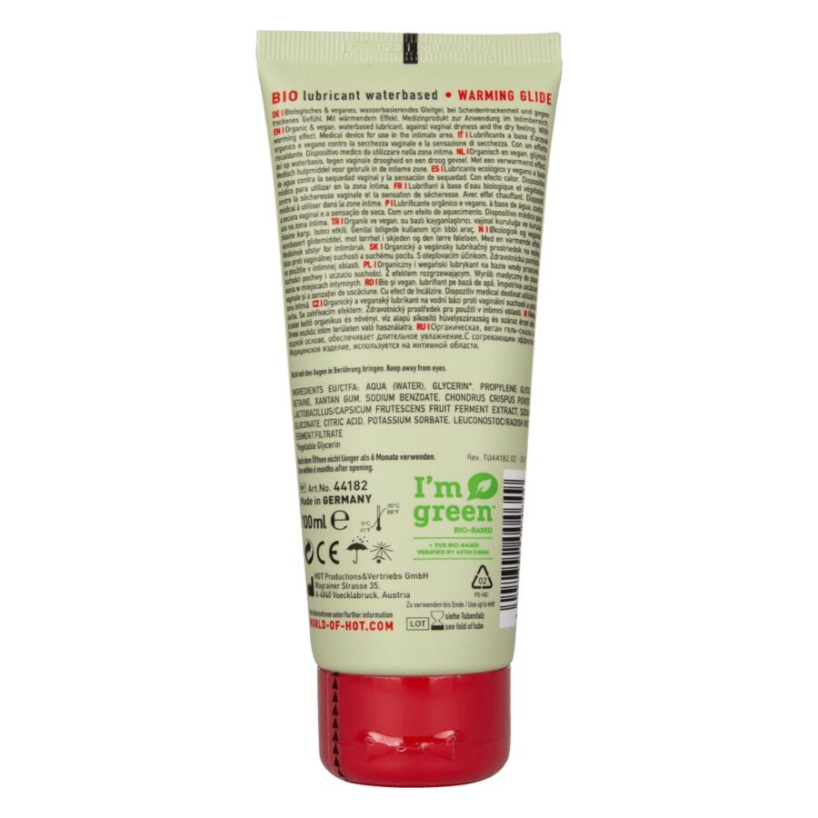 CHAUD - LUBRIFIANT BIO À BASE D'EAU, EFFET CHAUFFANT 100 ML