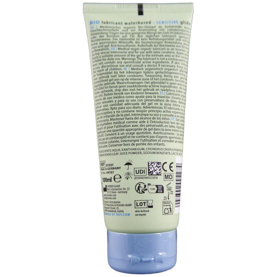 HOT - LUBRIFIANT BIO À BASE D'EAU SENSITIVE 100 ML