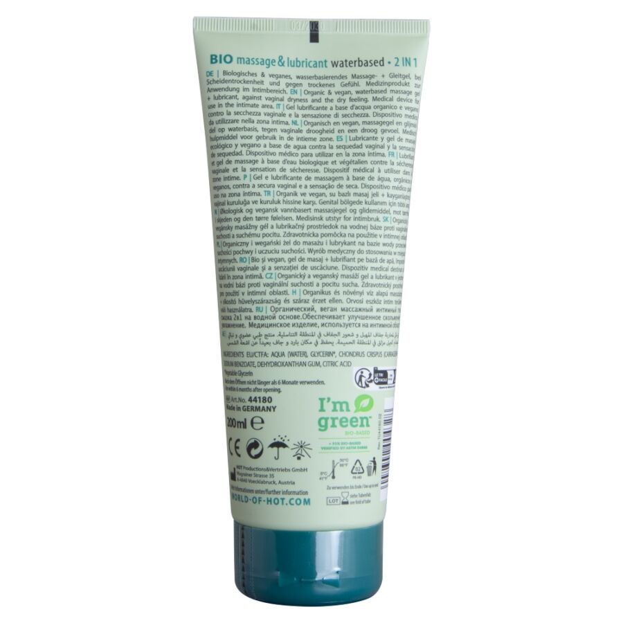 HOT - HUILE DE MASSAGE CHAUFFANTE & LUBRIFIANT À BASE D'EAU 2 EN 1 200 ML