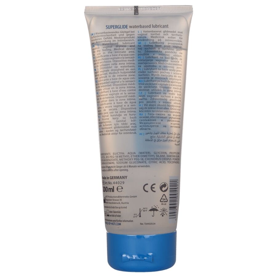 HOT - LUBRIFIANT GLISSANT À BASE D'EAU SUPERGLIDE LIQUID PLEASURE 200 ML