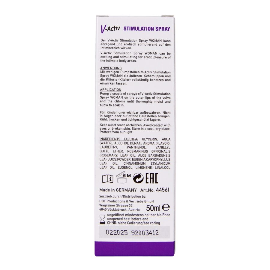 HOT - SPRAY STIMULANT V-ACTIV POUR FEMMES 50 ML