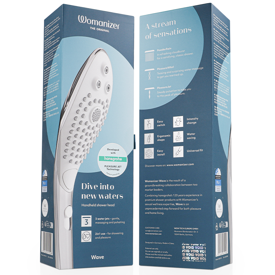 WOMANIZER - DOUCHETTE STIMULATRICE CLITORIDIENNE WAVE CHROME