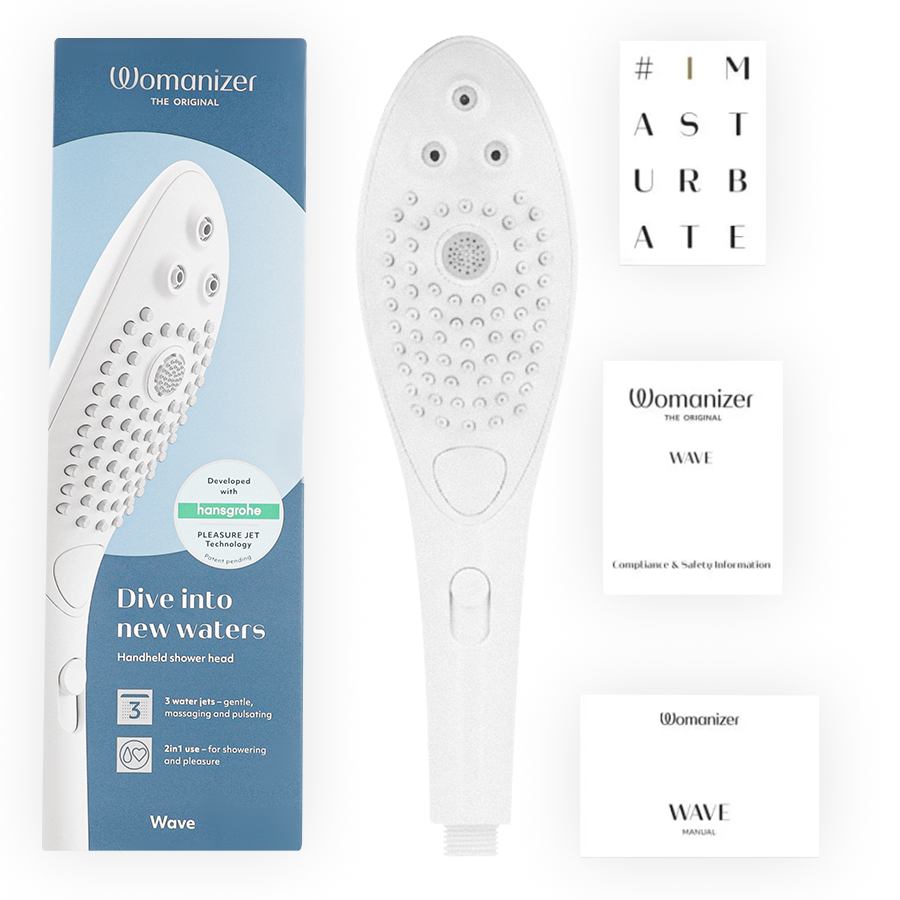 WOMANIZER - WAVE POMME DE DOUCHE STIMULATRICE CLITORIDIENNE BLANCHE