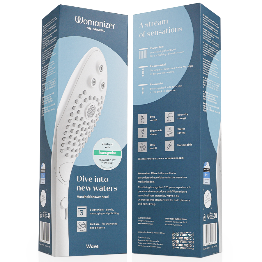 WOMANIZER - WAVE POMME DE DOUCHE STIMULATRICE CLITORIDIENNE BLANCHE